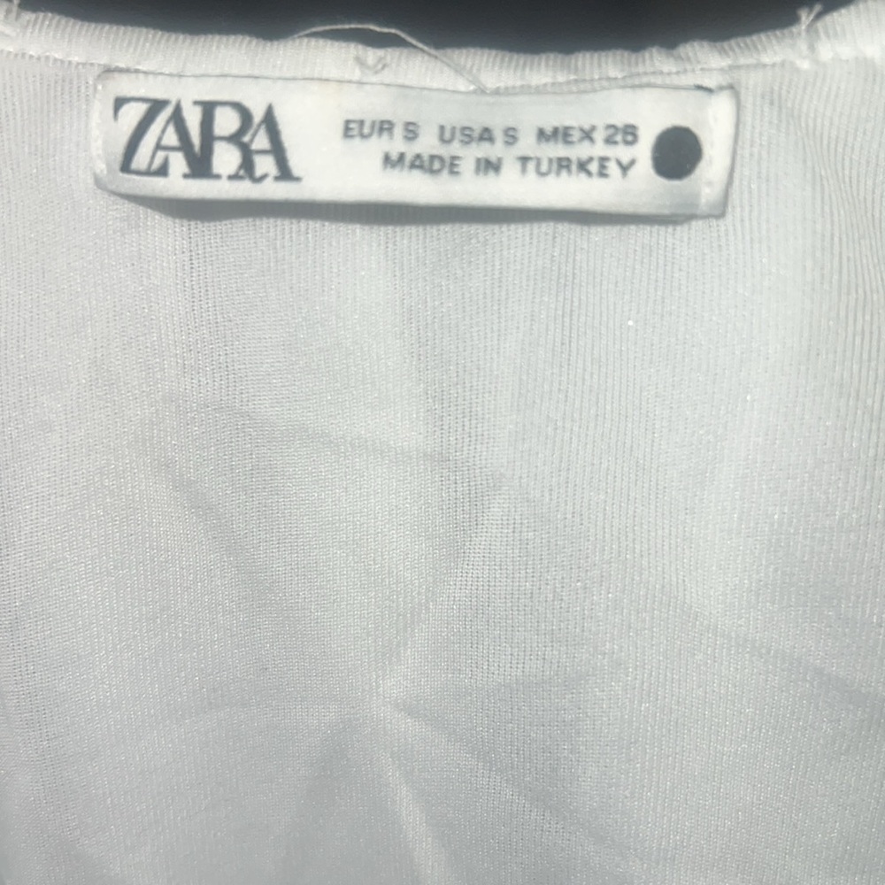 Zara white balloon sleeve crop top, size L - Picture 7 of 12